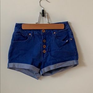 High rise denim shorts